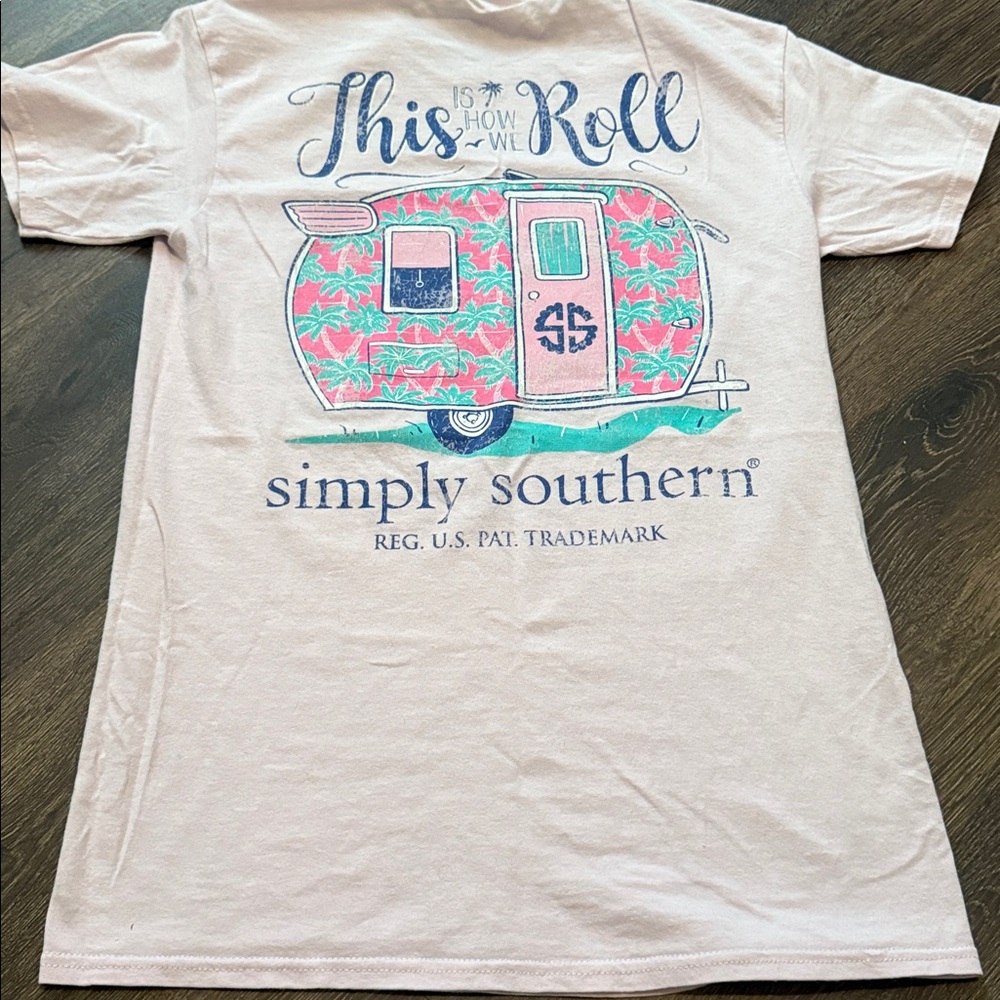 Simply Southern Pink Camper “This is How we Roll” T-Shirt